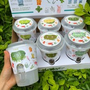 小花农儿童厨房香草系列自吸水种植套装薄荷茴香罗勒食物香料盆栽