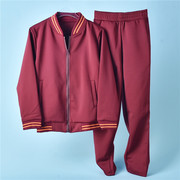 男女儿童学生校服两件套装71616春秋，螺纹长袖外套，+松紧腰长裤1018