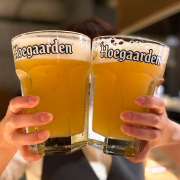 比利时福佳白啤酒杯玻璃超大容量精酿扎啤杯网红商用六角大号杯子