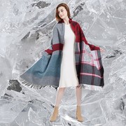 披风斗篷女秋冬季旅行披肩加厚外搭长款保暖羊绒羊毛围巾
