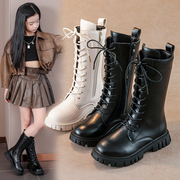 女童靴子冬季2023韩版英伦风儿童马丁靴小女孩高筒靴公主长靴