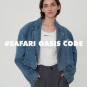 SAFARI OASIS CODE24“浅色水洗”春季西装领廓形牛仔外套