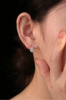 s925纯银闪钻水滴耳环女耳圈耳扣2024年小众，设计轻奢耳饰