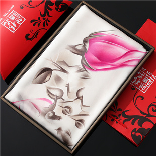 母亲节礼物丝巾女2024礼盒，送长辈薄款实用杭州丝绸披肩盒