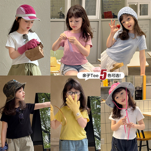 亲子柒号童仓韩版百搭短袖T恤夏装新款女大童显瘦休闲上衣潮
