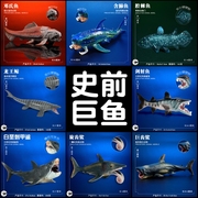 儿童史前仿真动物玩具，深海生物模型远古海洋巨兽邓氏鱼射鱼鲨鱼