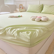纯色水洗棉床笠单件全包围防滑式床单，三件套席梦思床垫保护防尘套