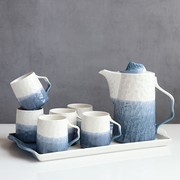渐变陶瓷水壶套装家用耐热茶杯套装客厅冷水壶茶具水具水杯套装