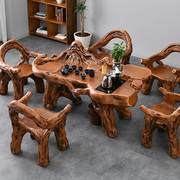 仿木根雕茶桌椅子组合茶具，套装一体阳台茶台办公室，家用禅意泡茶几