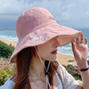 时尚防紫外线太阳帽渔夫帽女士，大檐遮脸防晒遮阳帽显脸小夏季帽子