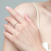 s925纯银戒指女小众高级感镀白金指环ins网红流行韩国手饰品