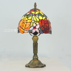 欧美式老上海复古彩色玻台璃灯饰酒吧卧室床头灯创意地中海北欧复