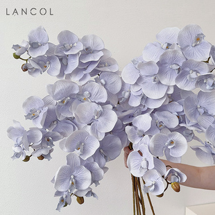 lancol欧式仿真花中式油画淡紫色蝴蝶兰花，客厅样板房装饰花假花
