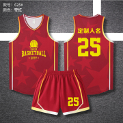 美式成人儿童篮球服套装球衣夏季背心，比赛训练服定制印字625红色