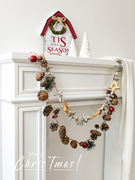 诺琪圣诞装饰挂件，壁饰门挂桌面松果松针铃铛，挂串圣诞节装饰品