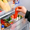 日本进口冰箱水果蔬菜收纳盒厨房分格透气整理神器塑料食物储物筐