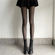 黑丝袜秋冬季一体加绒连裤袜女黑色光腿，神器性感假透肉加厚打底裤