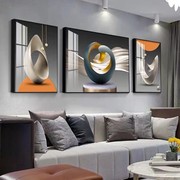 现代简约大气沙发背景墙装饰画，个性抽象客厅壁画，北欧三联轻奢挂画