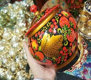 俄罗斯特色手工艺品茶叶盒红枣木