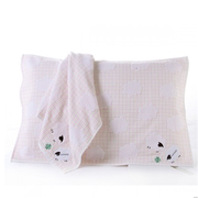 金号一等品纯棉纱布柔软学生枕巾家用一对枕巾 透气舒适 