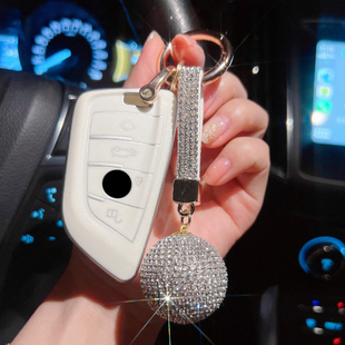 圆扣钻绳满钻圆球钥匙扣汽车钥匙挂件女款精致家用门钥匙链圈水晶