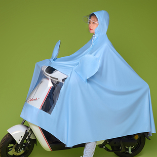 电动电瓶摩托车单双人(单双人，)雨衣女士全身长，款防暴雨骑行时尚雨披男加厚