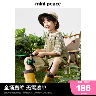 minipeace太平鸟童装儿童背带裤夏季户外男童短裤宽松五分裤子