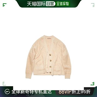 欧洲直邮ACNE STUDIO 女士米色马海毛混纺V领落肩蓬松开衫