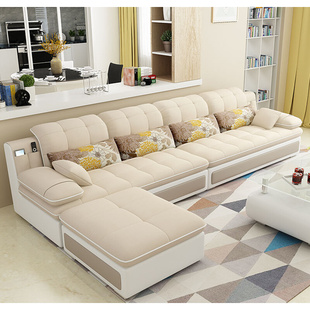 沙发现代简约皮布艺，沙发三人小户型乳胶，沙发可拆洗客厅组合家具