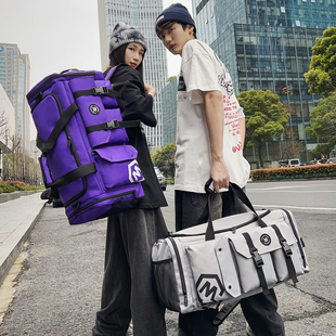 旅行包大容量行李包双肩(包双肩)背男出差旅游手提包，女学生住校衣服收纳包