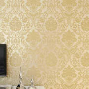 简约欧式大马士革无纺布墙纸 卧室客厅壁纸 3D立体壁纸 浮雕墙纸