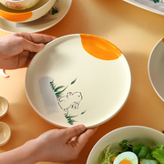中式手绘陶瓷盘子菜盘家用2023小碟子轻奢餐具高级感餐盘深盘