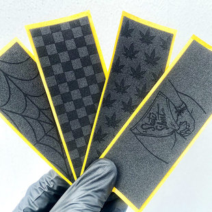 silent滑板专业手指滑板，砂纸防滑垫尖3m透明打孔图案