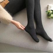 日系秋冬袜子9515麦穗竖条，显瘦羊毛拉，绒打底袜女袜保暖连裤袜