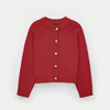 今年流行色宝石红韩国小众设计感正红毛衣开衫金色扣子羊毛衫