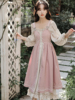 迪士尼在逃公主裙子成人，礼服粉色连衣裙女春秋季法式lolita裙甜美