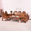 红木家具鸡翅木象头沙发客厅中式实木沙发组合123仿古全原木复古