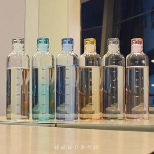 日本GP时间刻度玻璃杯高颜值渐变水杯耐高温创意单层便携水瓶