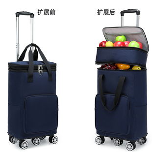 扩展式拉杆包女中老年人妈妈手提行李包大容量旅行袋携式行李袋男