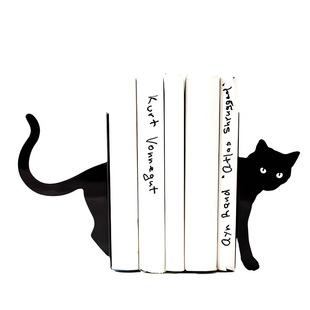 创意猫咪书架挡板办公桌面书立，夹书立架书本，收纳儿童书靠书挡摆件