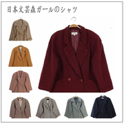 冬季女款vintage古着孤品，羊毛双排扣复古oversize大衣，西装领翻领