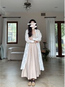 白色气质蕾丝刺绣长款衬衫女秋季法式高级感别致绝美设计感上
