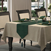 现代简约桌旗长条，岩板餐桌布轻奢高端样板间，墨绿色防水茶席定制