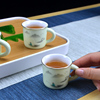 带把茶杯套装6只家用手柄，防烫待客陶瓷，品茗杯创意喝茶单杯小茶碗