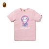 BAPE女装春夏卡通BABY MILO液态迷彩图案印花短袖T恤210007M