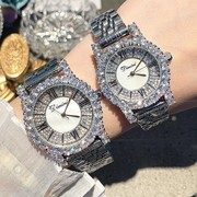 蒂米妮时尚锆石士手表银色罗马个性不锈钢表带腕表时装水钻表女