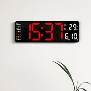 装饰网红时钟坐挂两用客厅大字体插电子钟表多组闹钟温度星期同屏