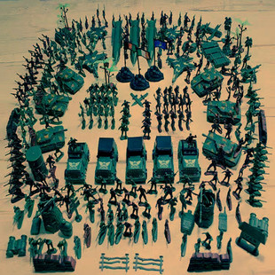 玩具士兵小人军事模型套装飞机，坦克兵团打仗塑料小人兵人男孩