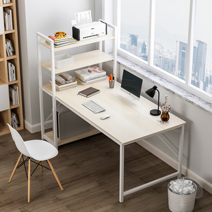 简易电脑台式桌家用简约租房一体桌书桌书架，组合卧室办公桌学生桌