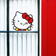 hellokitty猫卡通墙贴纸厨房防水橱柜贴瓷砖冰箱玻璃门窗装饰贴画